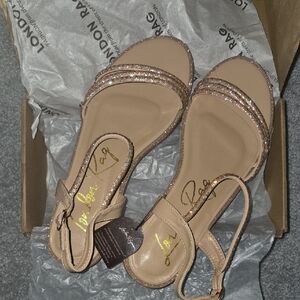 Women's Glitter Sandals - Beige